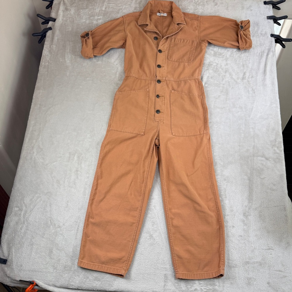 Madewell x As Ever Boiler Suit Jumpsuit Women Small Ginger Cotton Utility READ